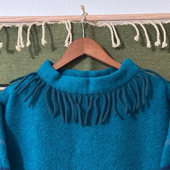 Lapp Lander lap lander lapplander made in Norway 100% wool fringe vintage sweate - Picture 4 of 11